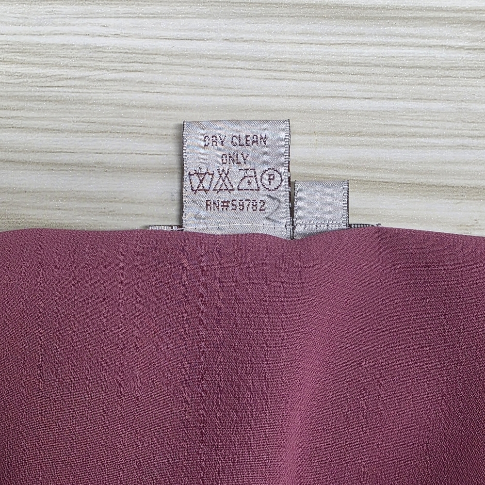 Adrianna Papell Burgundy and Cream Floral Dress Size 14 - Picture 7 of 9